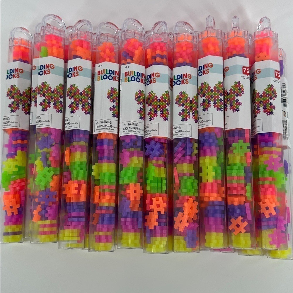 Lot of 20 Target Bullseye Playground Mini Hashtag Building Blocks Sets Neon New
